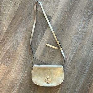 Gold Tory Burch Crossbody Purse